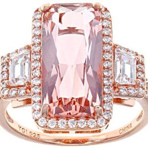 Bella Luce 6.10CTW Esotica Morganite & White Diamond Simulants Eterno Rose Gold